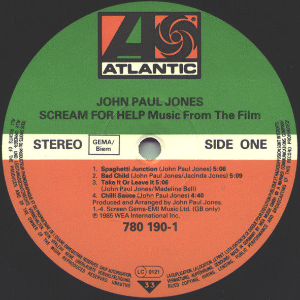 John Paul Jones Featuring Jimmy Page ● Jon Anderson : Music From The Film Scream For Help (LP,Album)