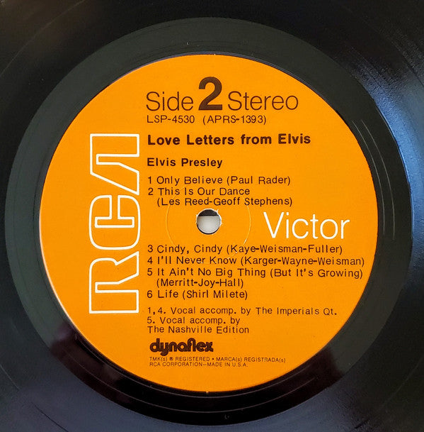 Elvis Presley : Love Letters From Elvis (LP,Album,Reissue,Stereo)