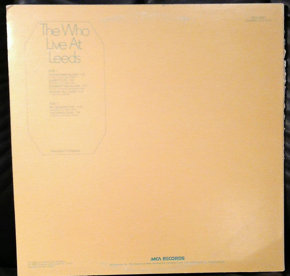 Who, The : Live At Leeds (LP,Album,Reissue)