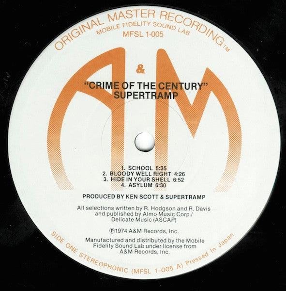Supertramp : Crime Of The Century (LP,Album,Limited Edition,Reissue,Remastered,Stereo)