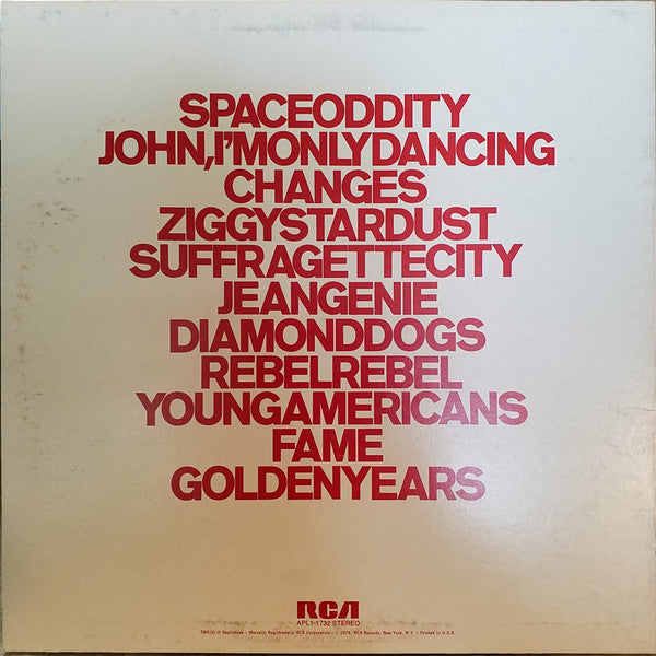 David Bowie : ChangesOneBowie (LP,Compilation,Stereo)