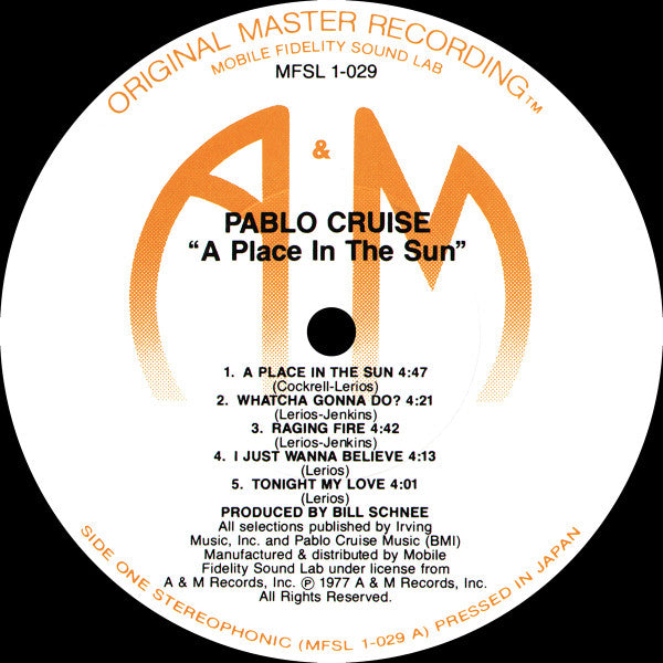 Pablo Cruise : A Place In The Sun (LP,Album,Limited Edition,Reissue,Remastered)