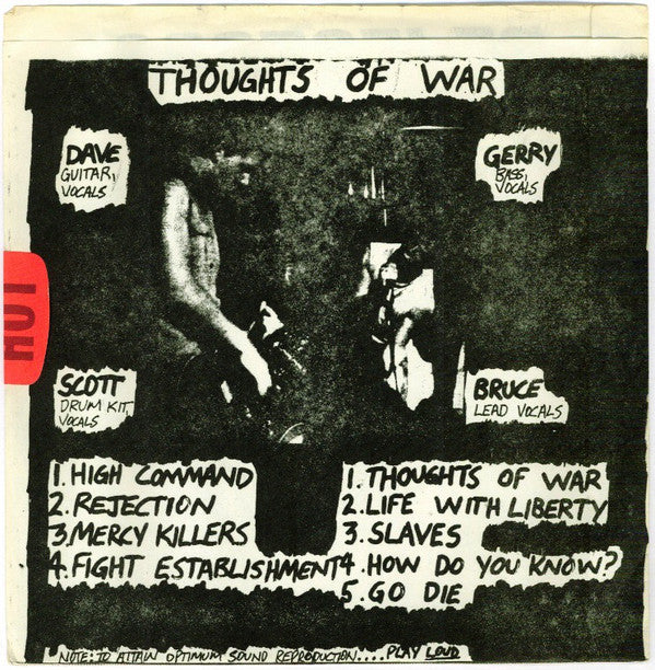 Rejectors : Thoughts Of War (7",EP,45 RPM)