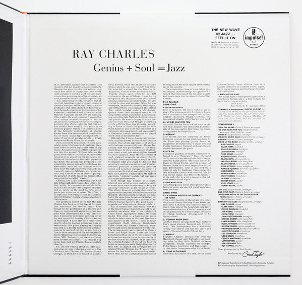 Ray Charles : Genius + Soul = Jazz (LP,Album,Reissue,Repress,Stereo)