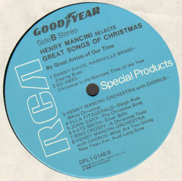 Various : Henry Mancini Selects Great Songs Of Christmas By Great Artists Of Our Time (LP,Compilation,Limited Edition,Stereo)