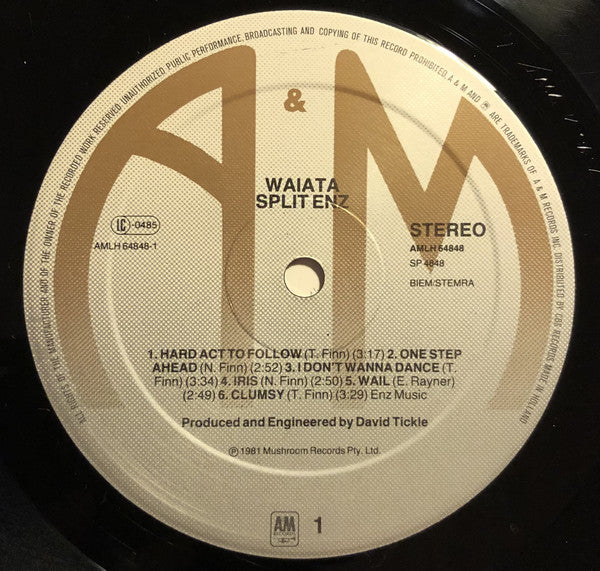 Split Enz : Waiata (LP,Album,Stereo)