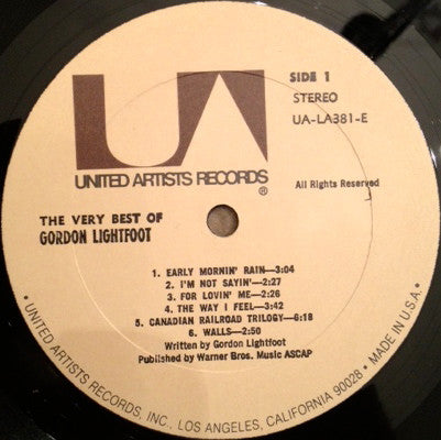 Gordon Lightfoot : The Very Best Of Gordon Lightfoot (LP,Compilation,Reissue)