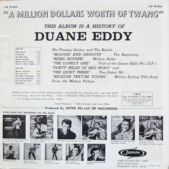 Duane Eddy And The Rebels : $1,000,000.00 Worth Of Twang (LP,Album,Repress,Mono)
