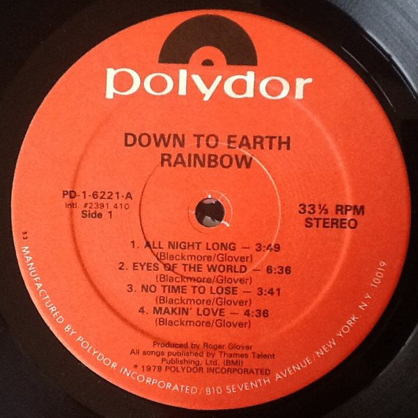 Rainbow : Down To Earth (LP,Album,Stereo)