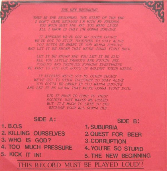 Blemish On Society : The New Beginning (7",33 ⅓ RPM)