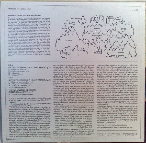 Ludwig Van Beethoven - Eugene Ormandy • Philadelphia Orchestra, The : Fifth Symphony • Eighth Symphony (LP)