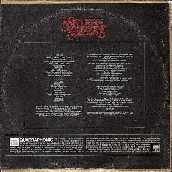 Santana : Abraxas (LP,Album,Reissue,Quadraphonic)