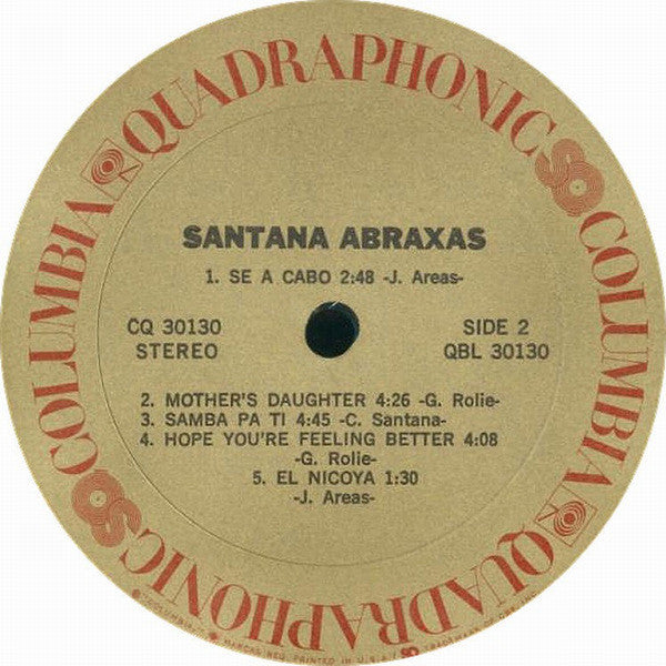 Santana : Abraxas (LP,Album,Reissue,Quadraphonic)