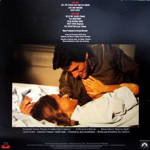 Giorgio Moroder : American Gigolo (Original Soundtrack Recording) (LP,Album)