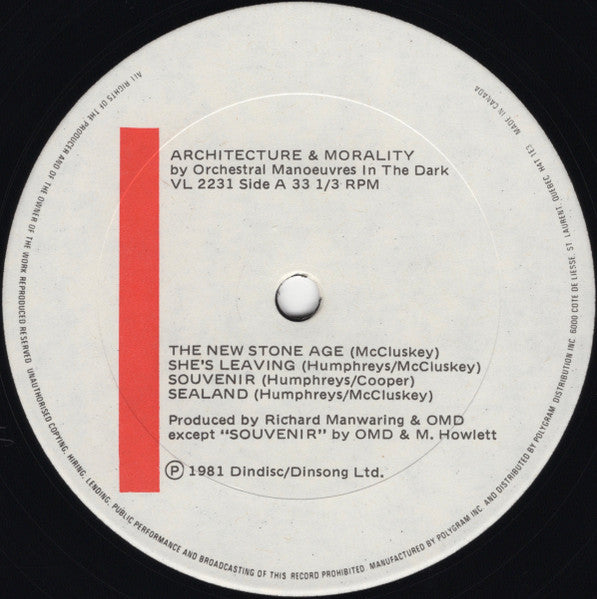 Orchestral Manoeuvres In The Dark : Architecture & Morality (LP,Album)