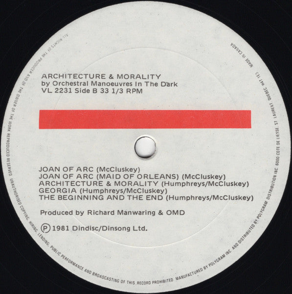 Orchestral Manoeuvres In The Dark : Architecture & Morality (LP,Album)