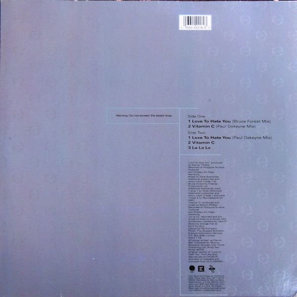 Erasure : Love To Hate You (12",33 ⅓ RPM,Maxi-Single)