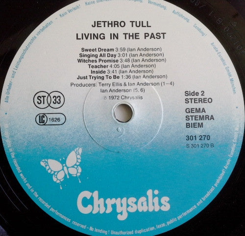 Jethro Tull : Living In The Past (LP,Compilation,Reissue,Stereo)