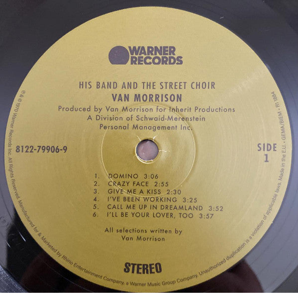 Van Morrison : His Band And The Street Choir (LP,Album,Reissue,Repress)