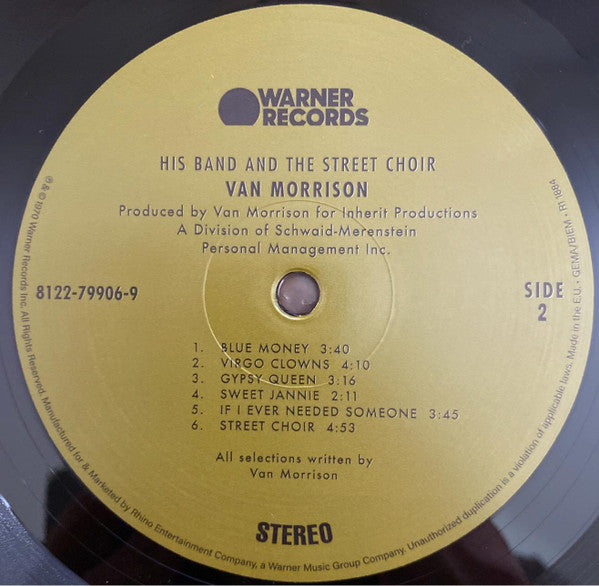 Van Morrison : His Band And The Street Choir (LP,Album,Reissue,Repress)