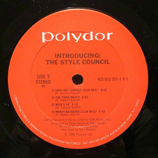 Style Council, The : Introducing: The Style Council (LP,Mini-Album,Stereo)