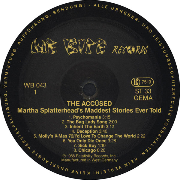 Accüsed, The : Martha Splatterhead's Maddest Stories Ever Told (LP,Album)