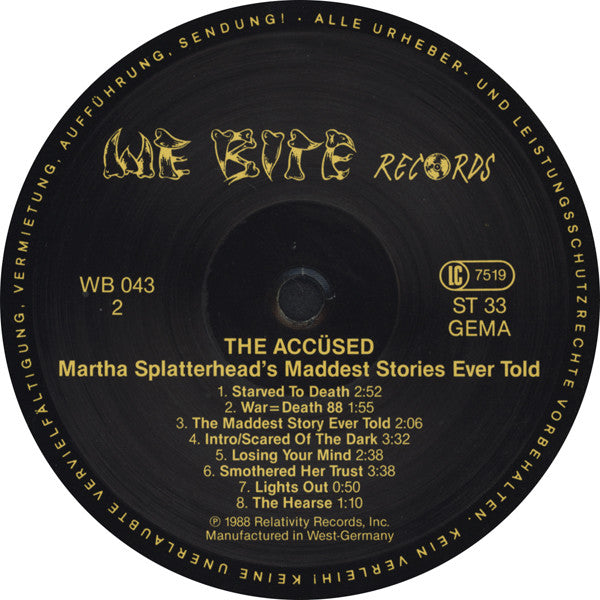 Accüsed, The : Martha Splatterhead's Maddest Stories Ever Told (LP,Album)