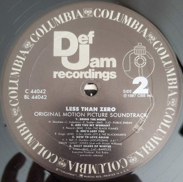 Various : Less Than Zero (Original Motion Picture Soundtrack) (LP,Compilation)