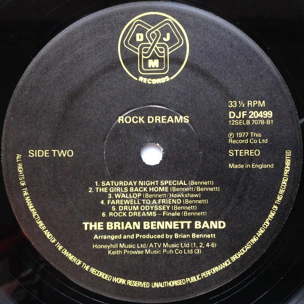 Brian Bennett Band : Rock Dreams (LP,Album)
