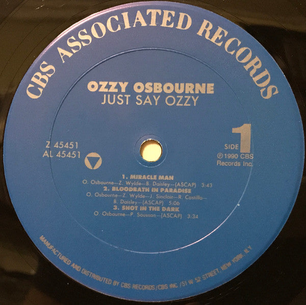 Ozzy Osbourne : Just Say Ozzy (12",33 ⅓ RPM,EP)