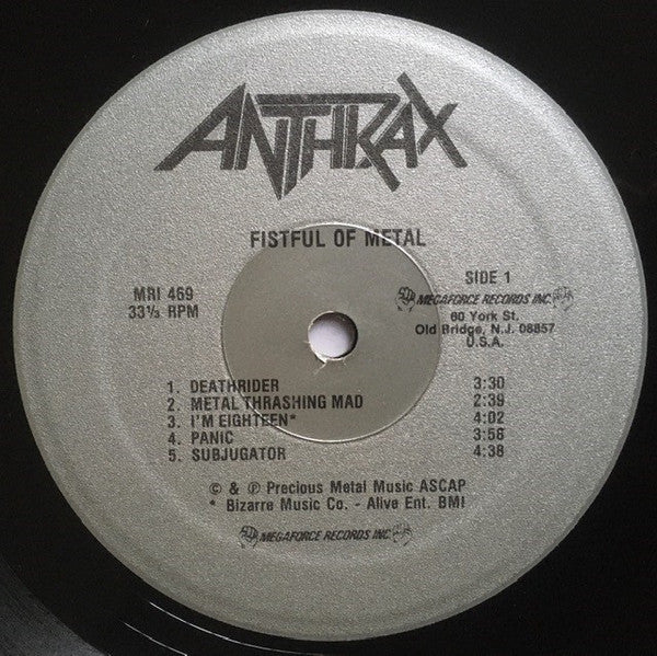 Anthrax : Fistful Of Metal (LP,Album)