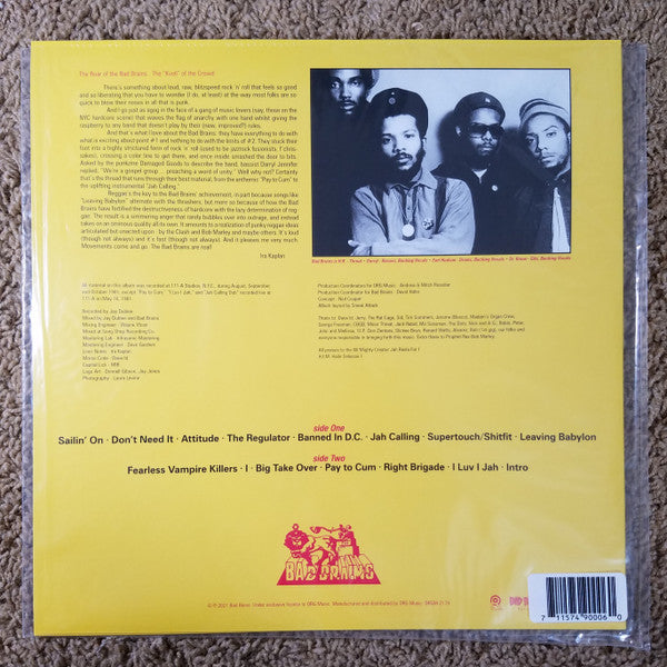 Bad Brains : Bad Brains (LP,Album,Limited Edition,Reissue,Remastered,Stereo)