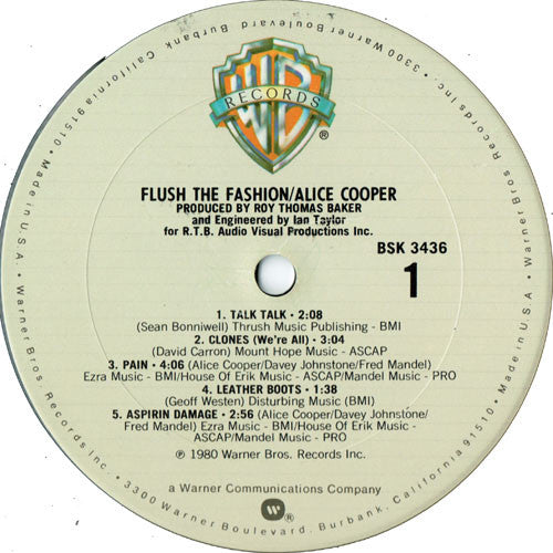 Alice Cooper (2) : Flush The Fashion (LP,Album,Club Edition)