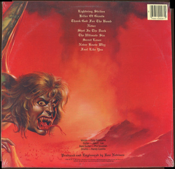 Ozzy Osbourne : The Ultimate Sin (LP,Album)