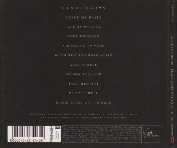 Alice In Chains : Black Gives Way To Blue (Album)