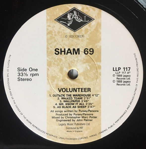 Sham 69 : Volunteer (LP,Album)