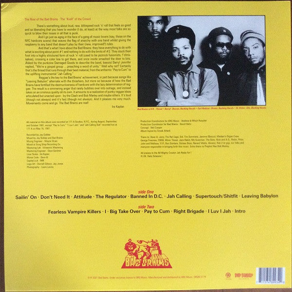 Bad Brains : Bad Brains (LP,Album,Limited Edition,Reissue,Remastered)