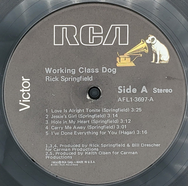 Rick Springfield : Working Class Dog (LP,Album,Stereo)