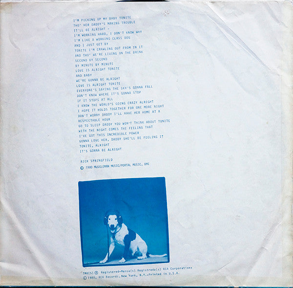Rick Springfield : Working Class Dog (LP,Album,Stereo)