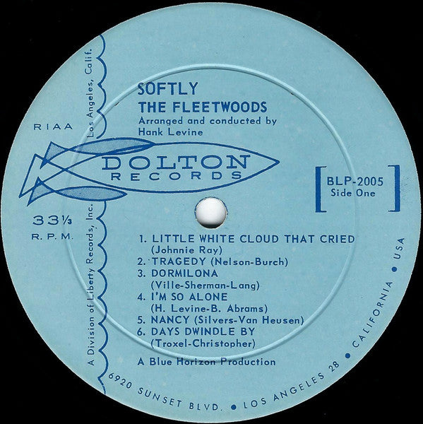 Fleetwoods, The : Softly (LP,Album,Mono)