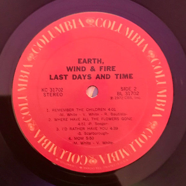Earth, Wind & Fire : Last Days And Time (LP,Album,Stereo)