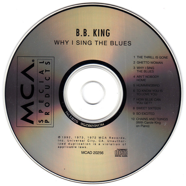 B.B. King : Why I Sing The Blues (Compilation,Reissue,Stereo)
