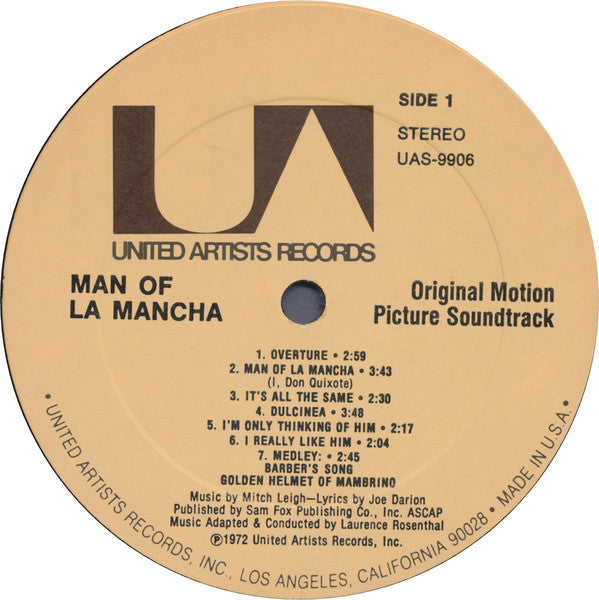 Mitch Leigh, Joe Darion / Peter O'Toole (2), Sophia Loren And James Coco : Man Of La Mancha (Original Motion Picture Soundtrack) (LP,Album)