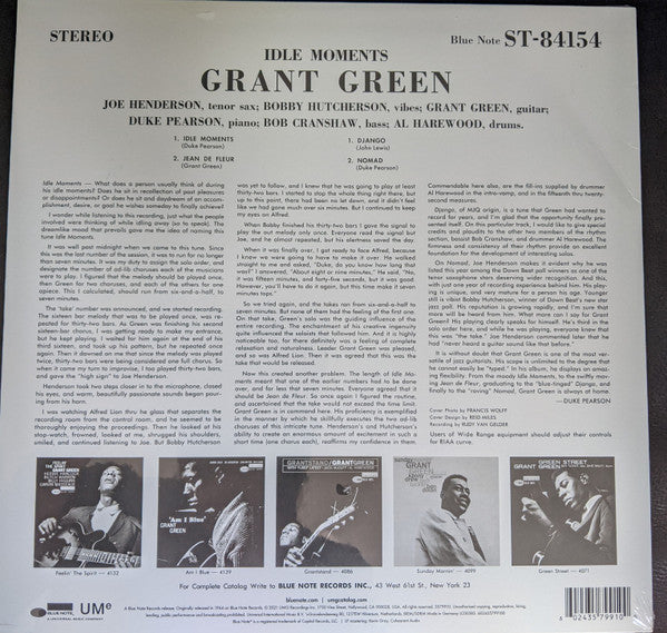 Grant Green : Idle Moments (LP,Album,Reissue,Stereo)