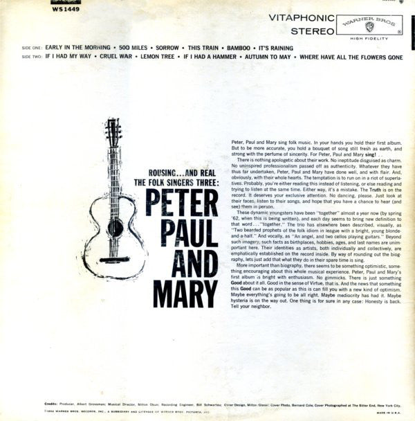 Peter, Paul & Mary : Peter, Paul And Mary (LP,Album,Stereo)
