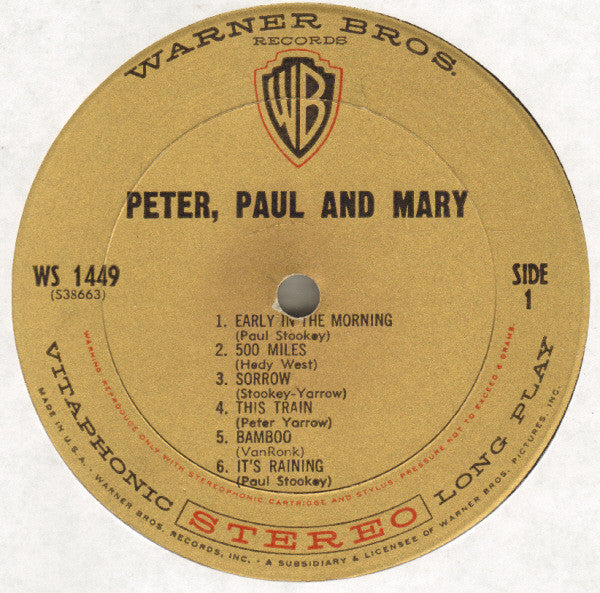Peter, Paul & Mary : Peter, Paul And Mary (LP,Album,Stereo)