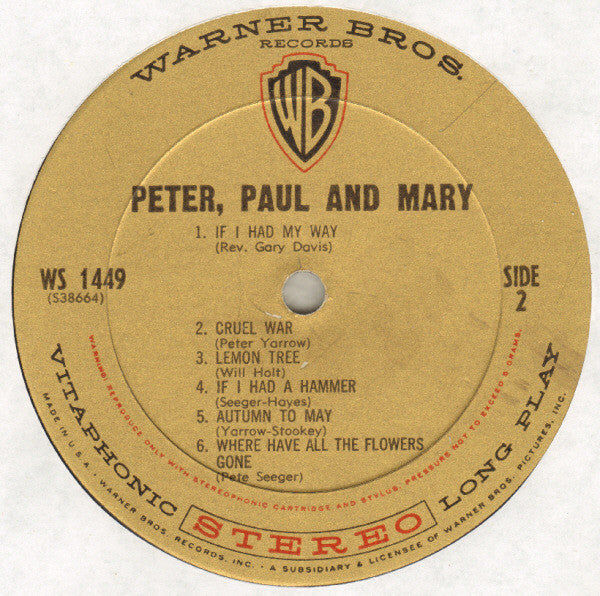Peter, Paul & Mary : Peter, Paul And Mary (LP,Album,Stereo)