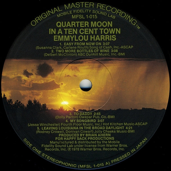 Emmylou Harris : Quarter Moon In A Ten Cent Town (LP,Album,Limited Edition,Reissue,Remastered,Stereo)