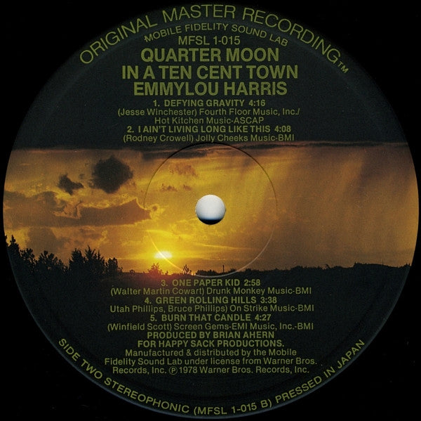 Emmylou Harris : Quarter Moon In A Ten Cent Town (LP,Album,Limited Edition,Reissue,Remastered,Stereo)