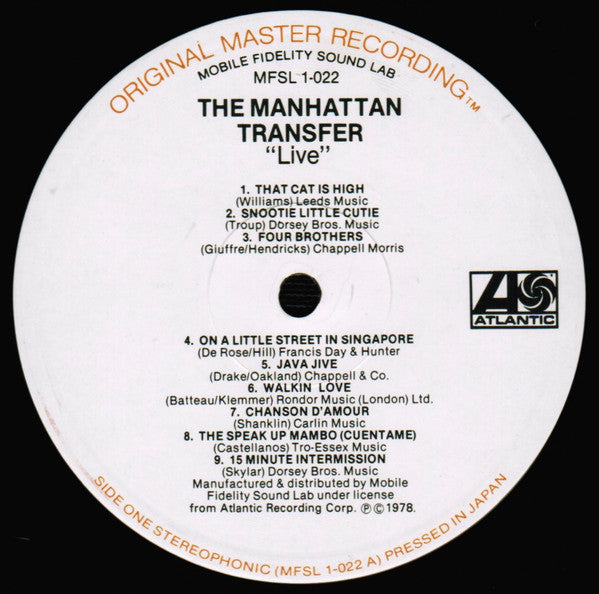 Manhattan Transfer, The : Live (LP,Album,Remastered,Stereo)